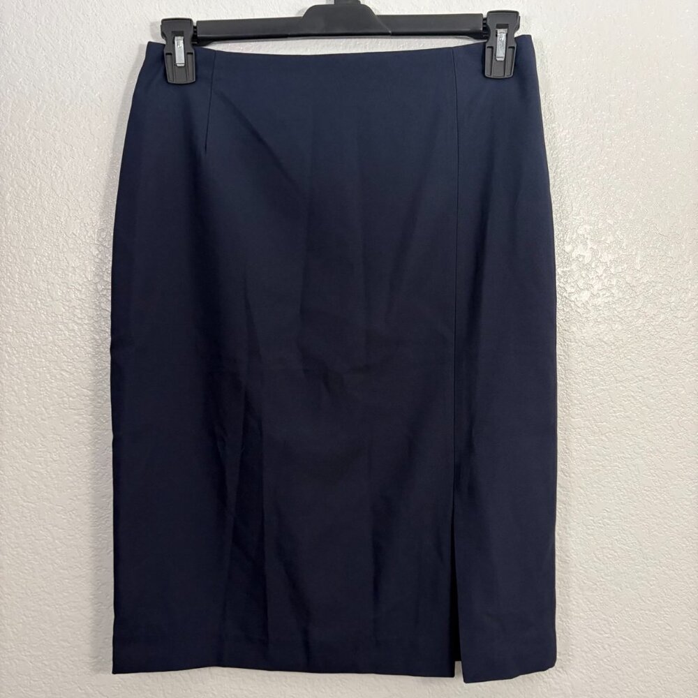 Tahari ASL Crepe Front Slit Pencil Skirt Career Office Business